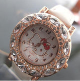 Reloj infantil Hello Kitty con circonitas en color blanco y rosa